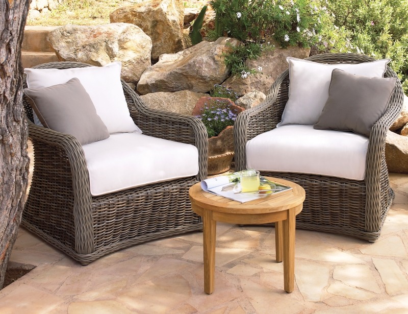 Плетеное садовое кресло, пластик, от Gloster, серия Havana Плетеное садовое кресло, пластик, от Gloster, серия Havana