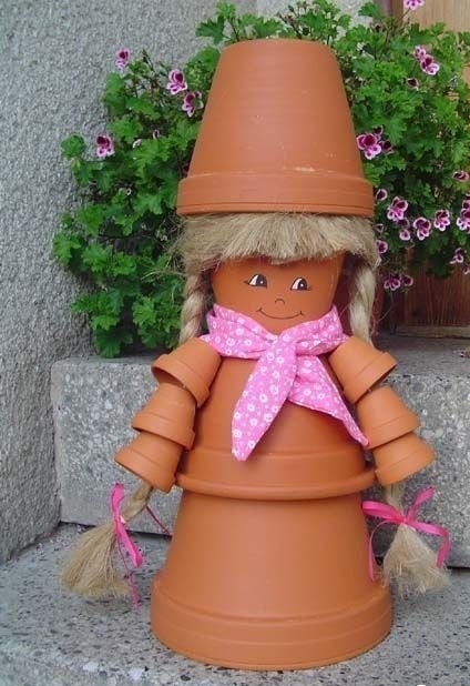 Человечек из цветочных горшков Человечек из цветочных горшков