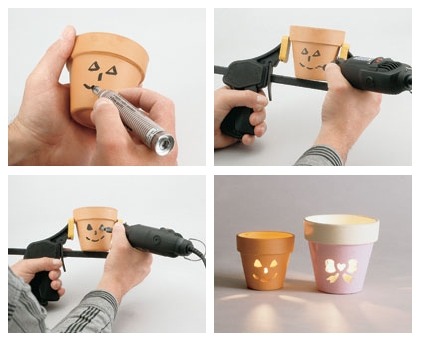 Садовый фонарь из цветочного горшка