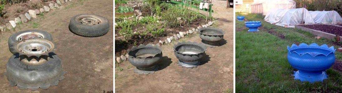 Цветочница, клумба из колеса Цветочница, клумба из колеса