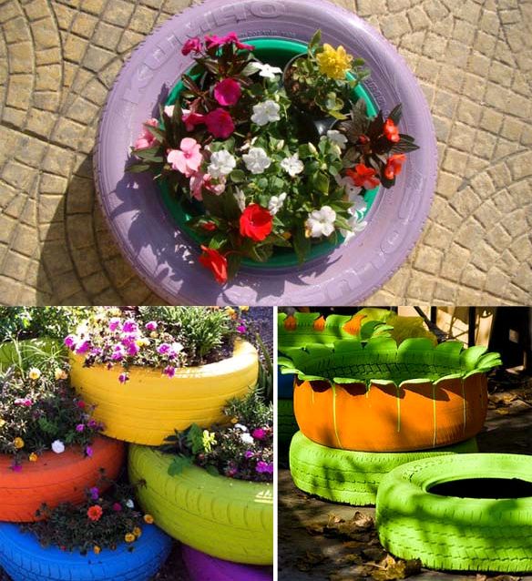 Цветочница, клумба из колеса Цветочница, клумба из колеса